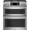 Cafe Series 30" Slide-In Front Control Dual-Fuel Double Oven With Convection Range